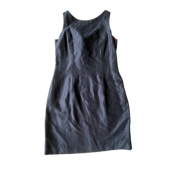 Vintage 1980s Jessica McClintock Sheath Dress V Back with Collar Navy 10 EUC - Picture 13 of 13